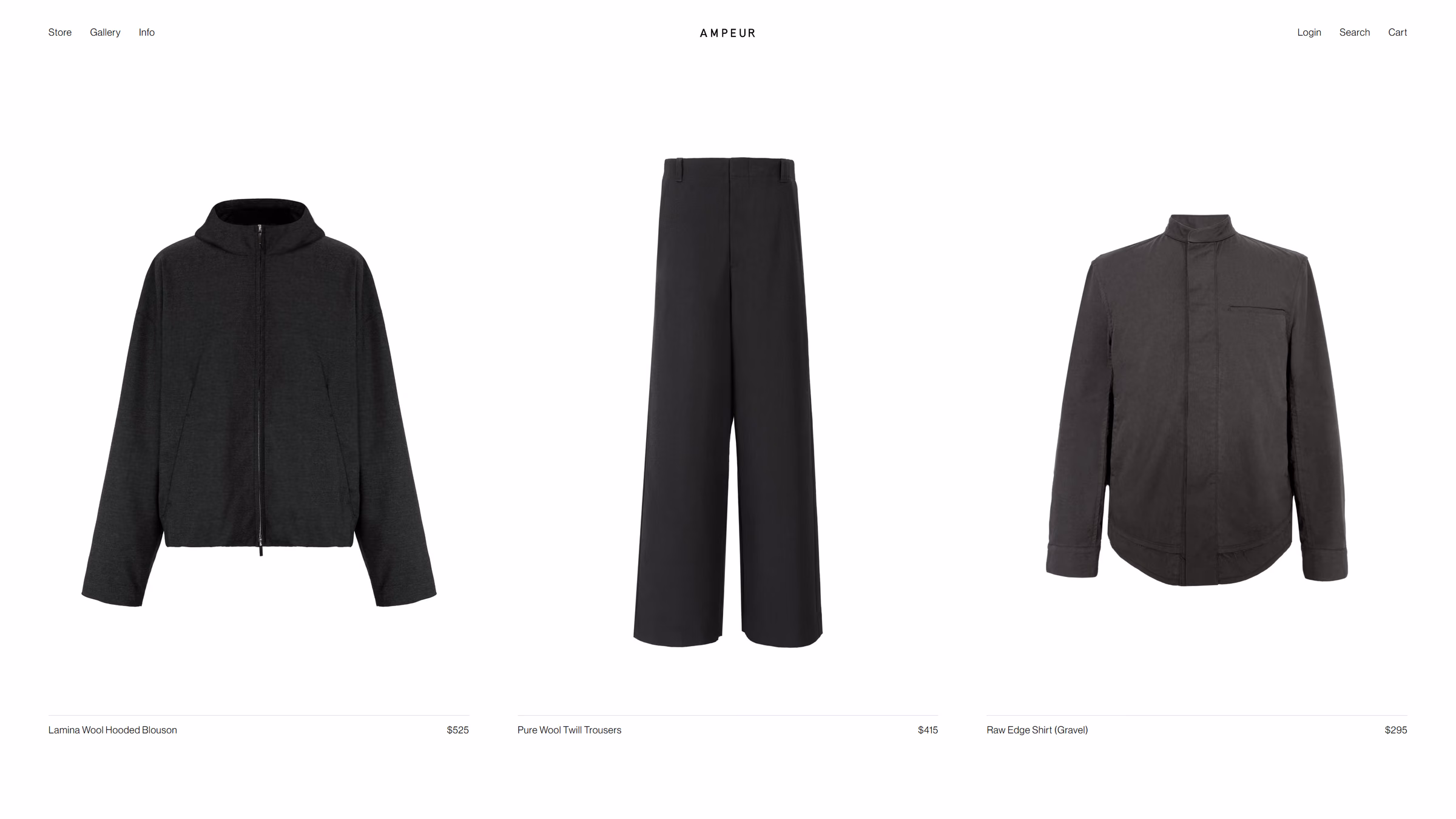 Ampeur product detail page, a custom-built storefront reading from Shopify